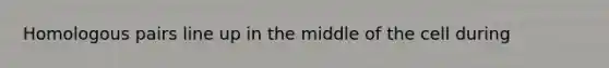 Homologous pairs line up in the middle of the cell during