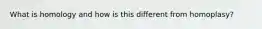 What is homology and how is this different from homoplasy?