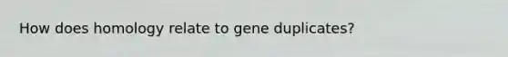 How does homology relate to gene duplicates?