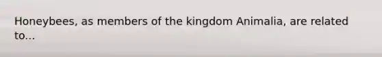 Honeybees, as members of the kingdom Animalia, are related to...