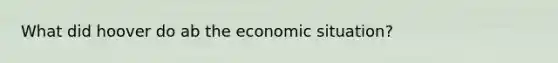 What did hoover do ab the economic situation?