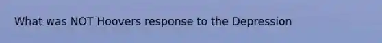 What was NOT Hoovers response to the Depression