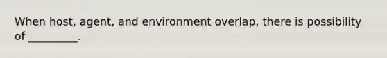 When host, agent, and environment overlap, there is possibility of _________.