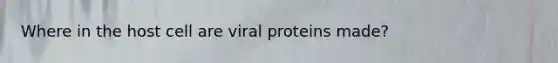 Where in the host cell are viral proteins made?