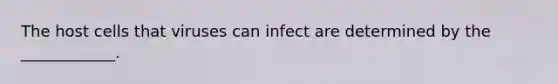 The host cells that viruses can infect are determined by the ____________.