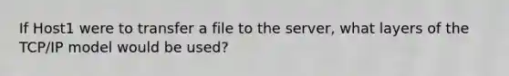 If Host1 were to transfer a file to the server, what layers of the TCP/IP model would be used?