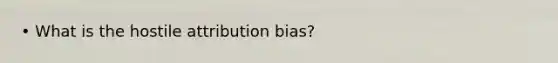 • What is the hostile attribution bias?