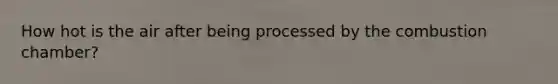 How hot is the air after being processed by the combustion chamber?