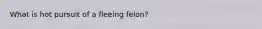 What is hot pursuit of a fleeing felon?