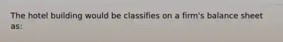 The hotel building would be classifies on a firm's balance sheet as: