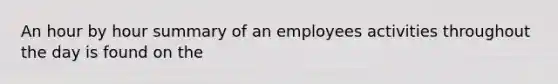 An hour by hour summary of an employees activities throughout the day is found on the