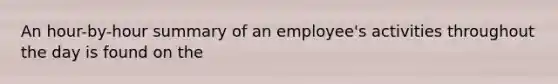 An hour-by-hour summary of an employee's activities throughout the day is found on the