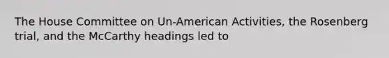 The House Committee on Un-American Activities, the Rosenberg trial, and the McCarthy headings led to