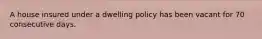 A house insured under a dwelling policy has been vacant for 70 consecutive days.