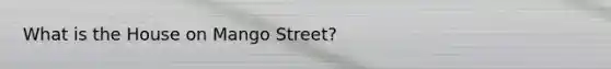 What is the House on Mango Street?