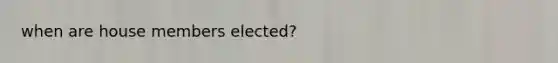 when are house members elected?