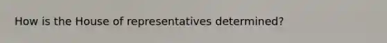 How is the House of representatives determined?