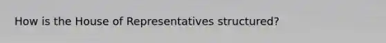 How is the House of Representatives structured?