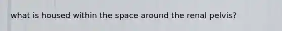 what is housed within the space around the renal pelvis?