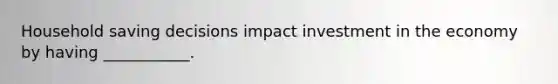 Household saving decisions impact investment in the economy by having ___________.