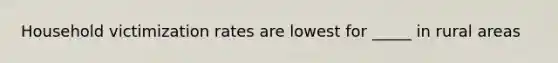 Household victimization rates are lowest for _____ in rural areas