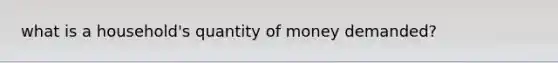 what is a household's quantity of money demanded?