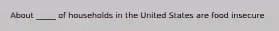 About _____ of households in the United States are food insecure