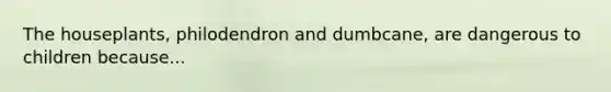 The houseplants, philodendron and dumbcane, are dangerous to children because...