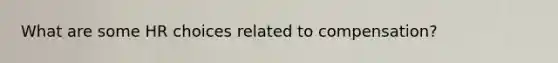 What are some HR choices related to compensation?
