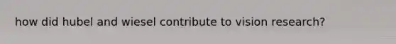 how did hubel and wiesel contribute to vision research?