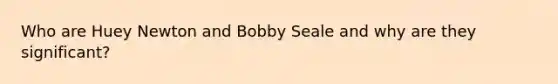 Who are Huey Newton and Bobby Seale and why are they significant?