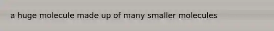 a huge molecule made up of many smaller molecules