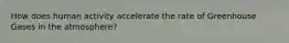 How does human activity accelerate the rate of Greenhouse Gases in the atmosphere?