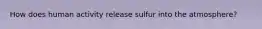 How does human activity release sulfur into the atmosphere?