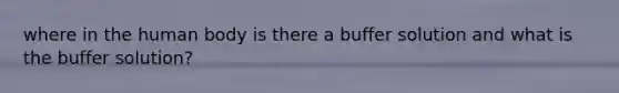 where in the human body is there a buffer solution and what is the buffer solution?