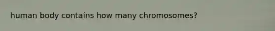 human body contains how many chromosomes?