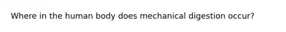 Where in the human body does mechanical digestion occur?