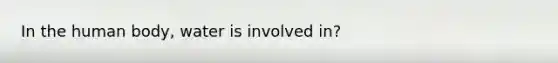 In the human body, water is involved in?