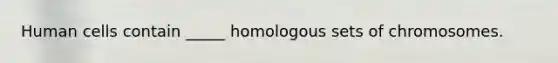 Human cells contain _____ homologous sets of chromosomes.