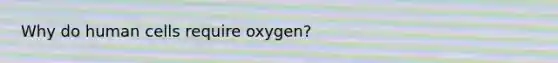 Why do human cells require oxygen?