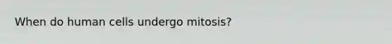 When do human cells undergo mitosis?