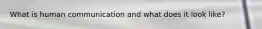What is human communication and what does it look like?