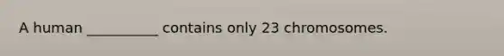 A human __________ contains only 23 chromosomes.