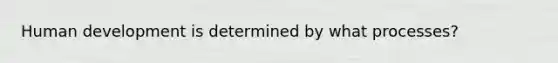 Human development is determined by what processes?