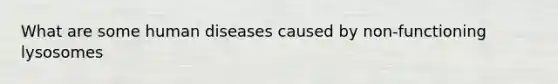 What are some human diseases caused by non-functioning lysosomes