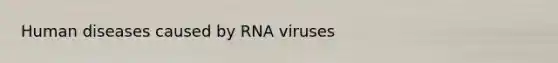 Human diseases caused by RNA viruses