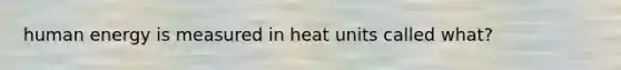 human energy is measured in heat units called what?