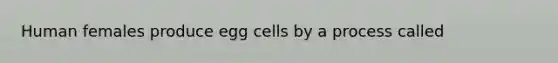 Human females produce egg cells by a process called