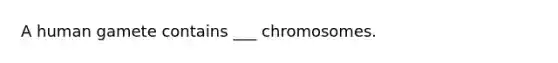 A human gamete contains ___ chromosomes.