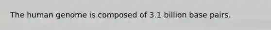 The human genome is composed of 3.1 billion base pairs.